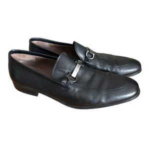 Salvatore Ferragamo black leather men classic slip ons shoes size 11.5 E